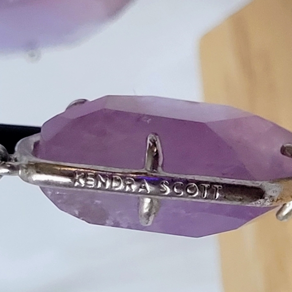 Kendra Scott (Charmian) Amethyst Dichroic Glass Statement Earrings - Picture 4 of 13